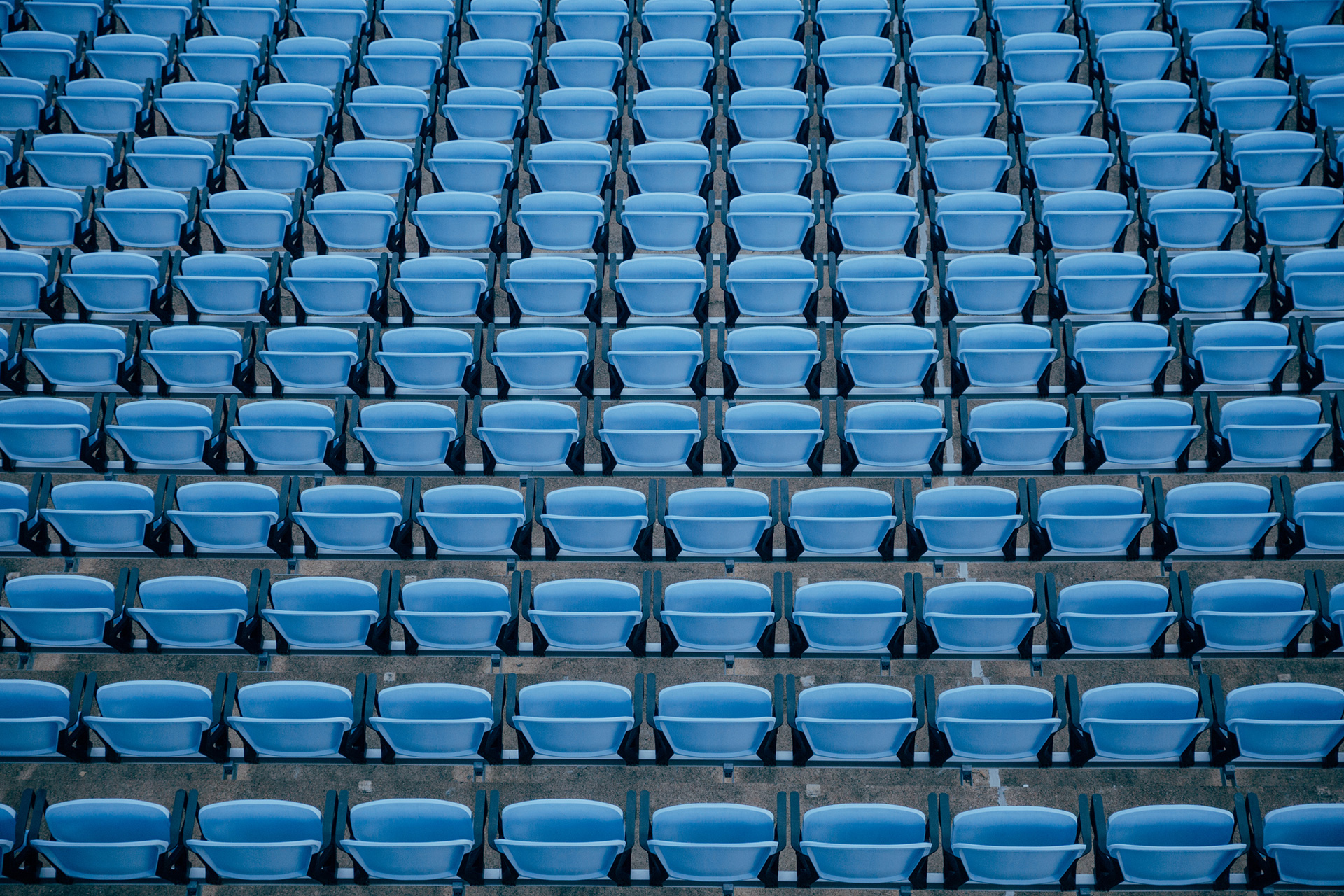 arial view of blue seats in stadium